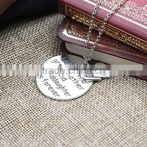 Cheap 2016 New Christmas Women Hot Gifts Love Heart Words Round Pendant Necklace Family Jewelry thumbnail-3