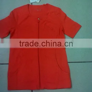 LADIES TOP 1X1 RIB WITH FRONT ZIPPER (Garment Stock Lots / Apparel Stock / Stocklots / Garment Apparel From India) thumbnail-1