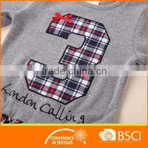 Fashion Child Girl Nice Sweater &Check Dress thumbnail-3