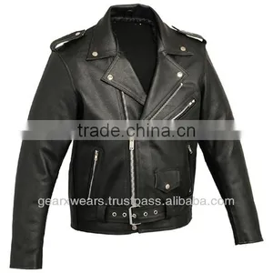 Mens Leather Motorbike Jacket thumbnail-1