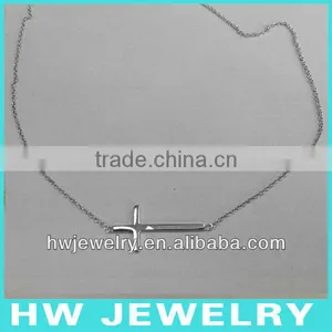 40089 Sterling Silver Sideways Cross thumbnail-1