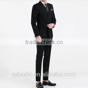 Fashion Navy Blue Stripe Double-Breasted Bespoke Suit Wholesale Mens Suit thumbnail-3