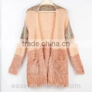 V Neck Men Cardigan Striped Fashion Mohair Sweater thumbnail-1