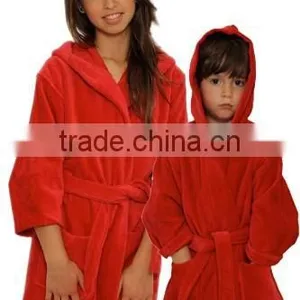 Kids Velour Hooded Bathrobe thumbnail-2