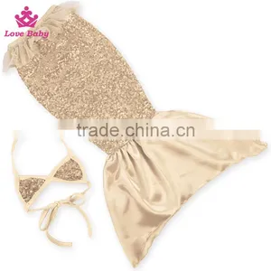 Shinny Sequined Mermaid Swimsuit & Beachwear, Mother and Me Beach Bikini, Sexy Baby Girls Bikini thumbnail-4