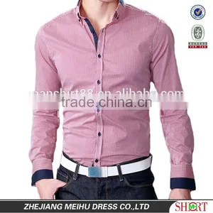New Arrival 2016 Micro Check Slim Fit Casual Shirts for Men thumbnail-1