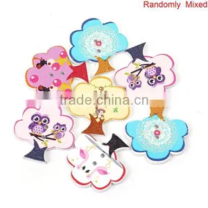 Scrapbooking 2 Holes Tree At Random Wood Sewing Buttons thumbnail-3