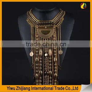 2016 Indian Handmade Tribal Tassel Necklace in Gold Sliver Color for Women thumbnail-4