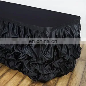 New Design Wholesale Ruffle Tiered Satin Table Skirt thumbnail-5
