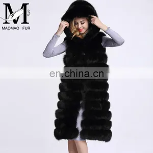2016 Winter Genuine Fur Vests China Cheap Long Fur Vest Real Fox Fur Vest thumbnail-4
