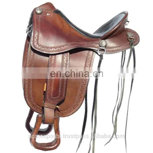 Trail Saddle - WESTERN TRAIL HORSE BLACK LEATHER SADDLE thumbnail-1