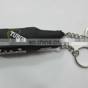 Custom Black Color Soft Rubber Pvc Keychains With Bottle Shape thumbnail-2