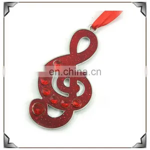 Fashion Glitter Finished Metal Musical Note Hanging Drop for Christmas Ornament thumbnail-1