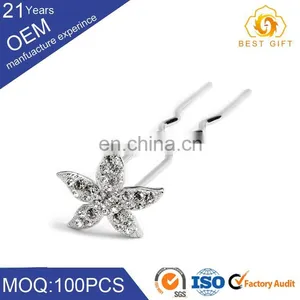 Popular Customizable Fashion Rhinestones Metal Hair Pin for Women thumbnail-3