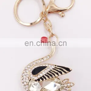 Swan Goose Keyring Animal Lovely Rhinestone Crystals Purse Bag Key Chain thumbnail-2