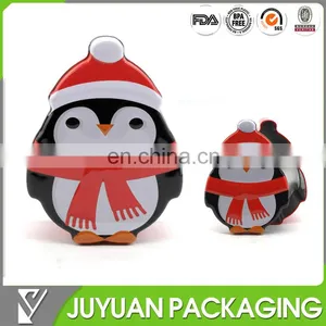Cute Penguin Shaped Irregular Chirstmas Gift Packing Metal Tin Box thumbnail-1