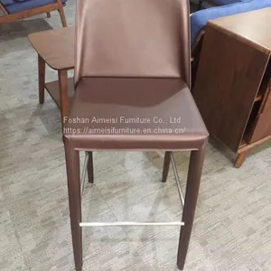 Wholesale Modern Leather Cushion Kitchen High Bar Chair thumbnail-3