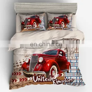 Chinese Luxury Kids Cute 6 Piece Microfiber 3D Cartoon Football Comforter 6Pc Duvet Cover Bed Sheet Bedding Set In Bulk thumbnail-2