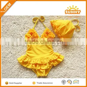 Summer Kids Girls Swimwear Yellow Sexy Swimwear for Kids Price Low thumbnail-1