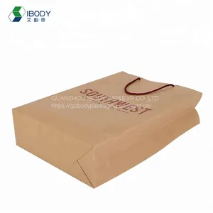 Kraft Paper Shopping Bag With Handle Custom Cheap Logo Printing Recycling Takeaway Food Packaging Bag thumbnail-3