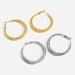 Custom 2.5mm Stainless Steel Round Tube Earrings for Women thumbnail-3