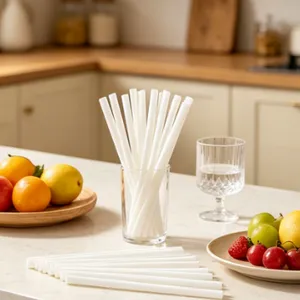 185x6mm Disposable Biodegradable Telescopic Plastic Drinking Straws thumbnail-3