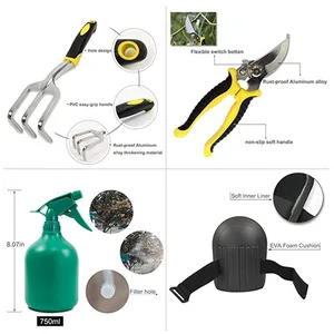 Garden Tools Set for Hardware Stores Durable Hand Tools With Gloves Sprayer Kneeling Pad and Tool Tote thumbnail-4