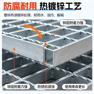 Serrated Steel Grating 38x3mm Bearing Bar 50mm Center for Anti-Slip Walkway 4m Span thumbnail-4