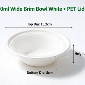 Biodegradable Bagasse Pulp Small Bowl, Smooth Surface for Ice Cream and Fruit Salad thumbnail-2