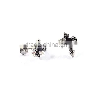 Stainless Steel Custom Earrings Mens Cross Ear Stud Earrings thumbnail-2