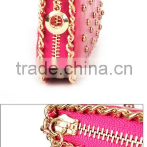 Zipper Women Purse With Rivet thumbnail-2