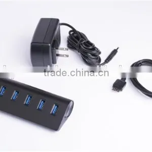 Slope-shape Black Hub USB 3.0 for AC PC Mobile Phone Charger thumbnail-3