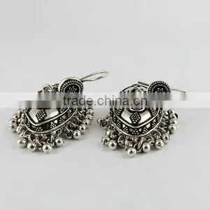 Excellent Oxidized 925 Sterling Silver Earring, Sterling Silver Jewellery, Indian Silver Jewellery thumbnail-2
