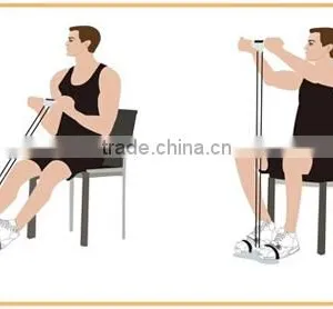 (120505)New Pedal Resistance Bands Slimming Fitness Wall Pulley Yoga Rope Latex Home Gym thumbnail-5