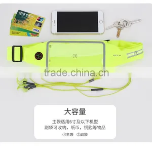 ROCK Original Universal Running Belt Bag Touchable Window Sweatproof Fluorescence Sport Bag for 6inch Mobile Phone thumbnail-6
