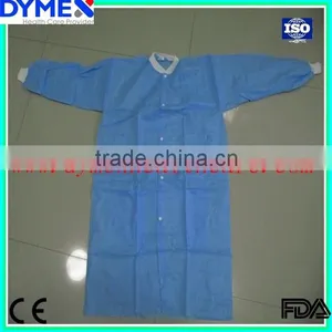Nonwoven Medical pp Lab Coat With Knitted Collar and Cuffs thumbnail-3
