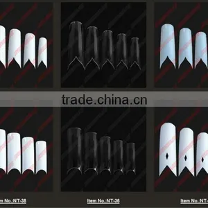 2014 New 500pcs Clear Half Artificial Nail Tip Ultra-thin Transparent ,500 Pcs V Nail Tips+10 Different Sizes, thumbnail-1