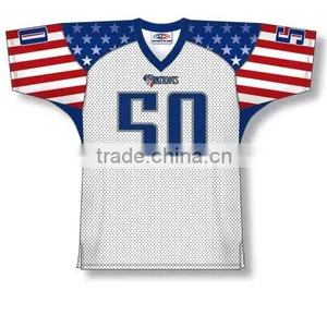 Polyester Spandex Custom Sublimated Flag American Football Jersey/Shirt thumbnail-1