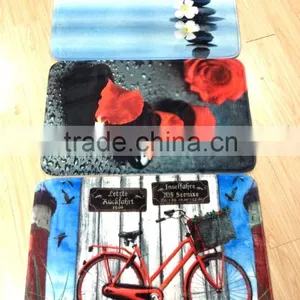 Modern Design Mat Microfibre Coral Fleece Printed Rug With Memory Foam Bathmat thumbnail-1