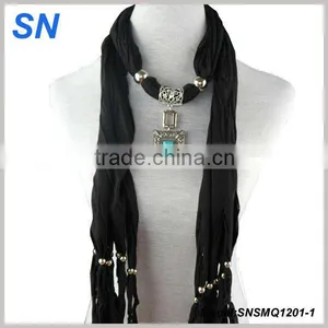 Latest Fashion Design Turquoise Pendant Scarf thumbnail-1