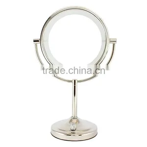 Rotating Compact Mirror, Double Sides Makeup Mirror With Light, Desk Mirror, Metal Compact Mirror thumbnail-5