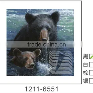 3D Black Bear Framed Picture 3D Lenticular Framed Wall Photo for Home Decoration thumbnail-1