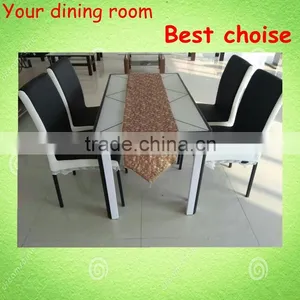 Modern Minimalist Glass Dinette Table Four Chairs Combination Small Apartment Dining Table Dining Table thumbnail-1