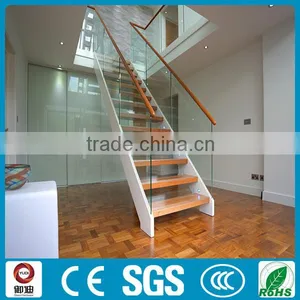 Prefabricated Indoor Wood Straight Stairscase Design With PVC Handrail thumbnail-2