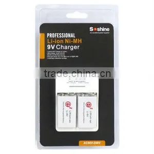 Soshine 9V High Quality Nimh Battery Charger With 650mAh Lithium-ion Rechargeable 9 Volt Batteries thumbnail-4
