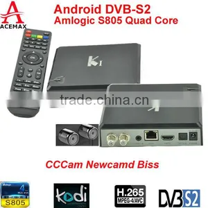 Acemax K1 Home Satellite tv Receiver FTA Receiver Box Quad Core Amlogic S805 Support CCCAM, NEWCAMD, BISS thumbnail-1