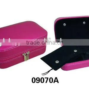Small Travel Jewelry Box in Purple Pink thumbnail-1