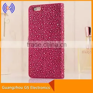 Customized Rhinestone Leather Stand Phone Case Flip Cover For Samsung Galaxy On7 thumbnail-3