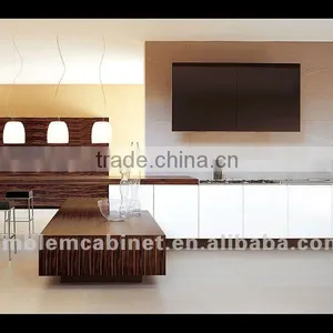Wood Grain Melamine Kitchen Cabinets thumbnail-1