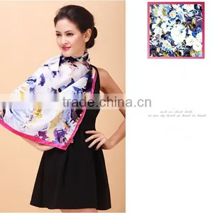 No Moq 100% Silk 12mm Twill 88*88cm Screen Printing Scarf thumbnail-4